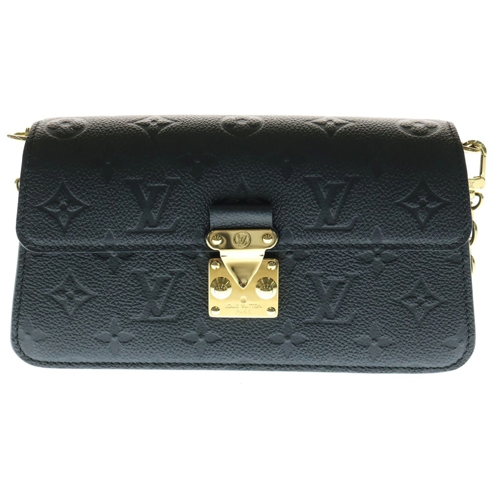 LOUIS VUITTON ルイヴィトン モノグラムアンプラント ウォレット オン チェーン メティス 長財布 レザーショルダーバッグ ブラック M82637拍卖