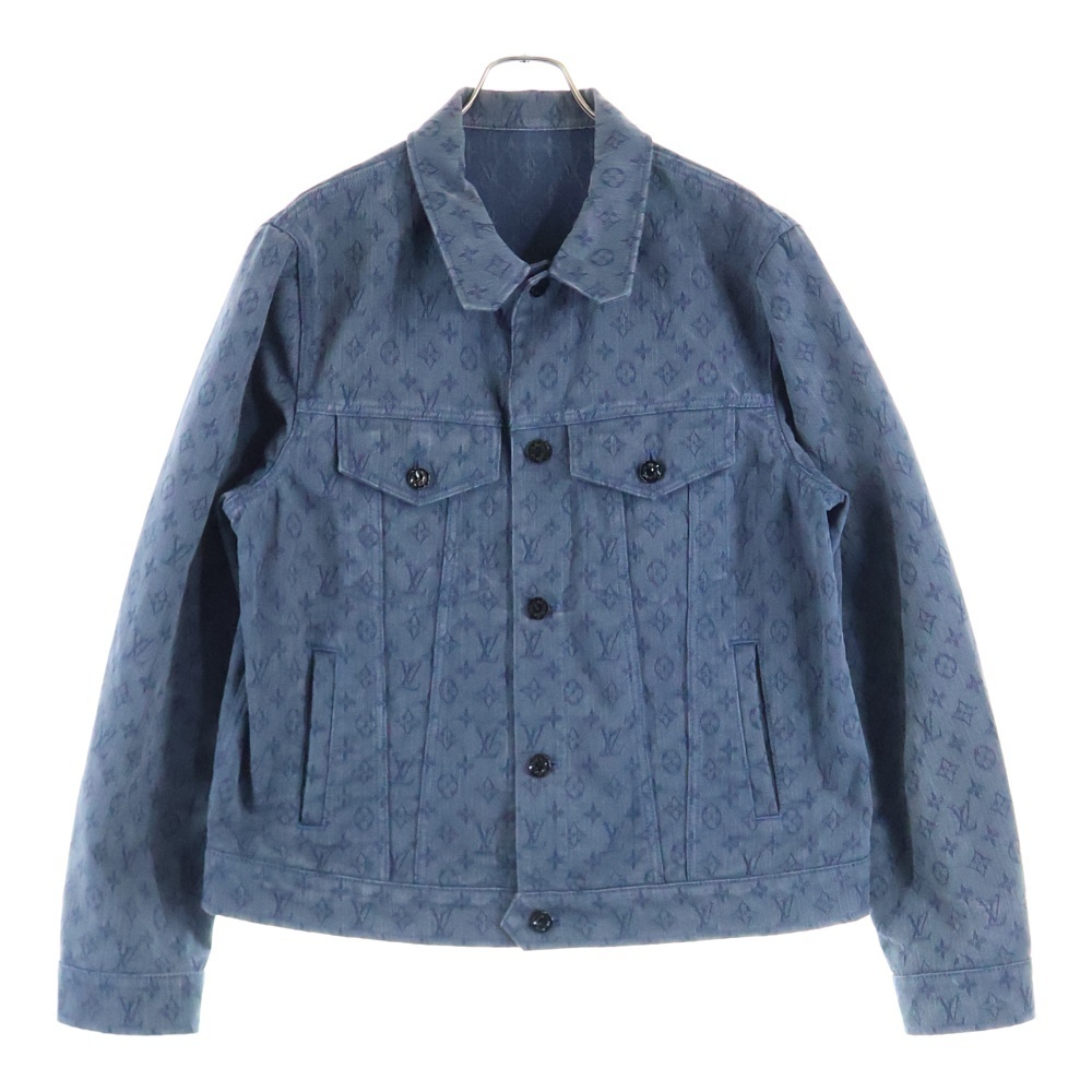 LOUIS VUITTON ルイヴィトン 19AW モノグラム総柄ジャガード デニム トラッカージャケット インディゴ RM192M QJQ HHA20W拍卖