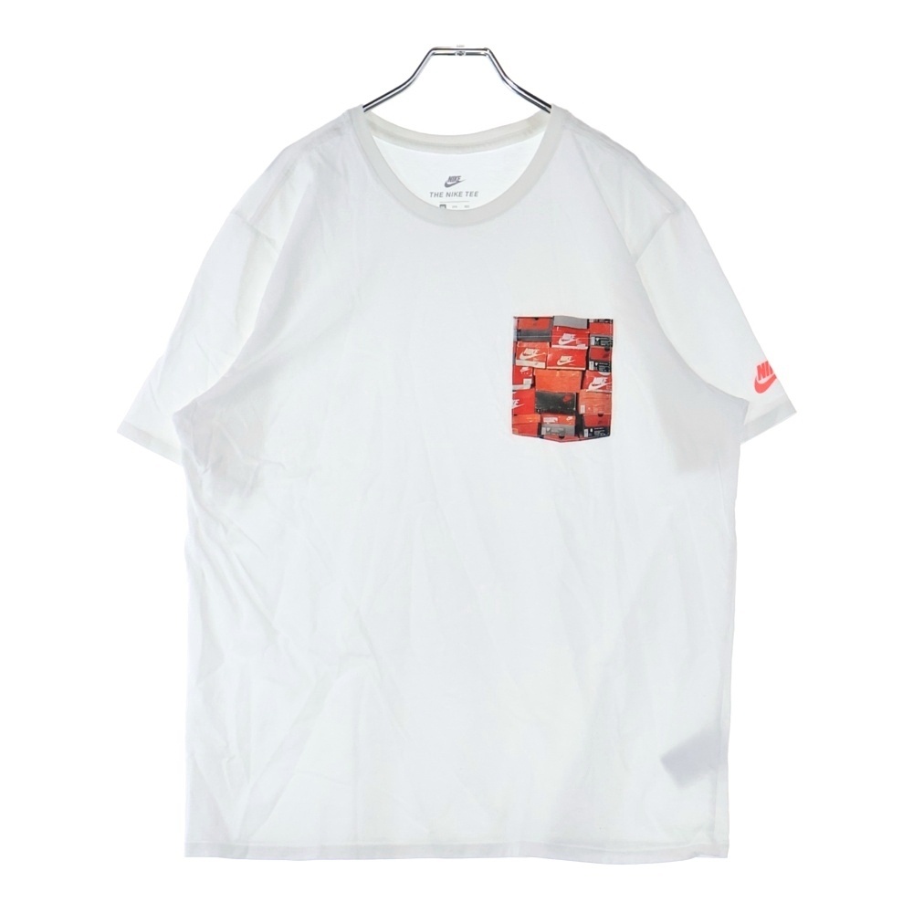 NIKE ナイキ Shoe Box シューボックス プリント ポケットTシャツ 半袖カットソー ホワイト AT6830-100拍卖