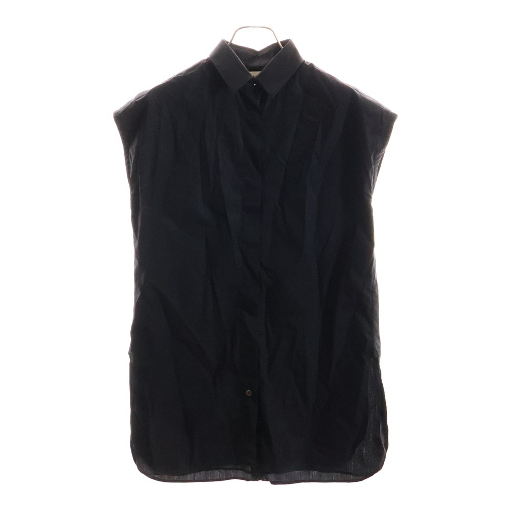 Maison Margiela 1 メゾンマルジェラ バックジップ シルクオーガンジー ノースリーブ シャツ レディース ブラック 51DL018038403拍卖