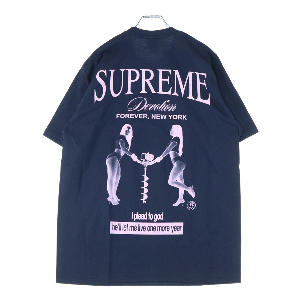 SUPREME シュプリーム 25AW Devotion Tee ディヴォーション プリント クルーネック 半袖Tシャツ カットソー ネイビー拍卖