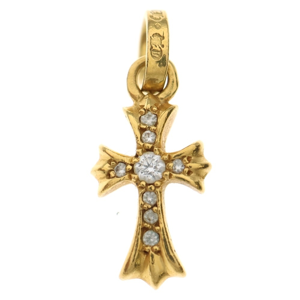 CHROME HEARTS クロムハーツ 22K CRS BBYFAT P/DIA ベイビーファットクロス PAVEダイヤ ペンダントトップ ゴールド BCA035拍卖