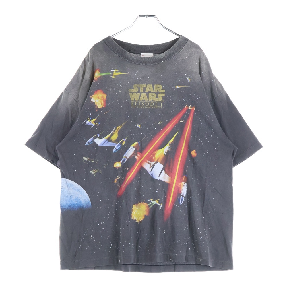 SAINT MICHAEL セントマイケル 25SS ×STAR WARS スターウォーズ ヴィンテージ加工 半袖Tシャツ カットソー ブラック SM-HR8-0000-C62拍卖