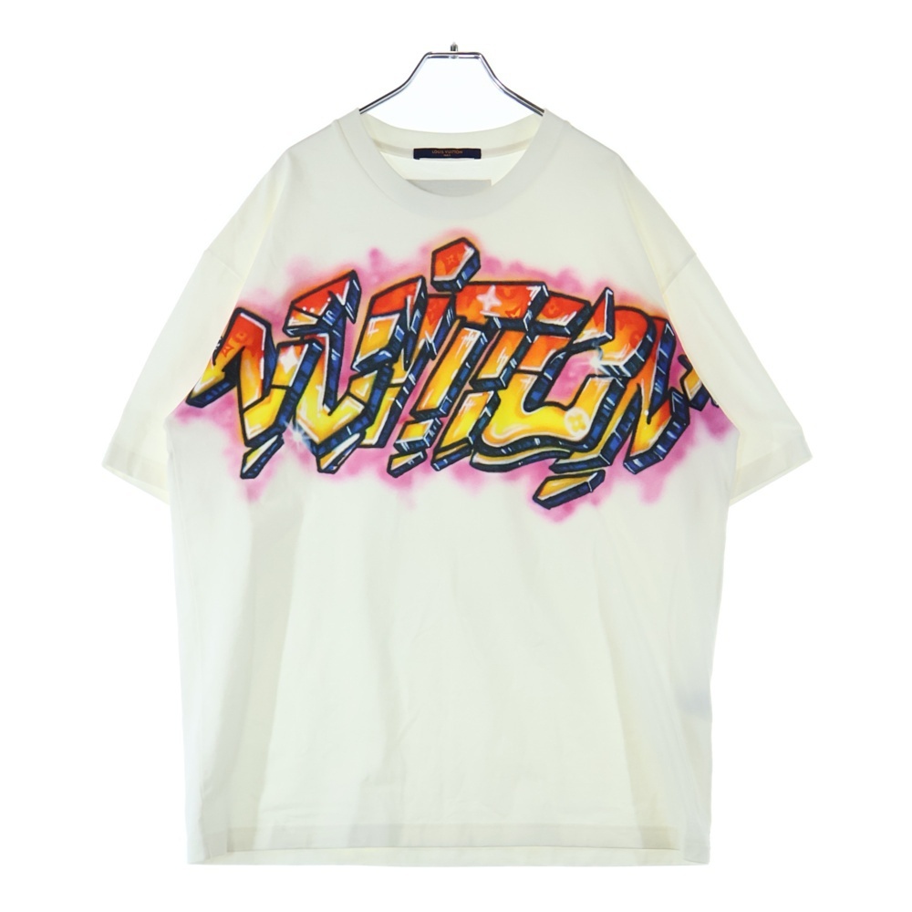 LOUIS VUITTON ルイヴィトン 22SS グラフィットロゴ プリント コットン 半袖Tシャツ カットソー ホワイト RM221 DT3 HMY60W拍卖