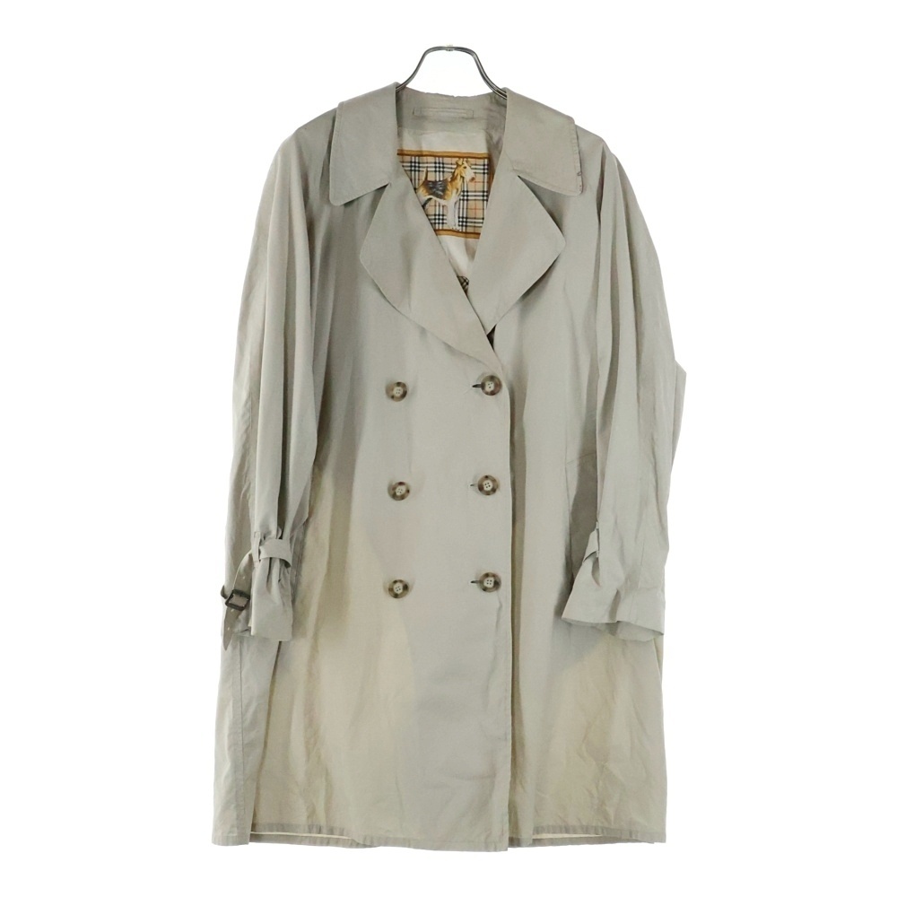 BURBERRYS バーバリーズ 80S イングランド製 裏地ノバチェック犬柄 ライトコットン スプリングコート ベージュ拍卖