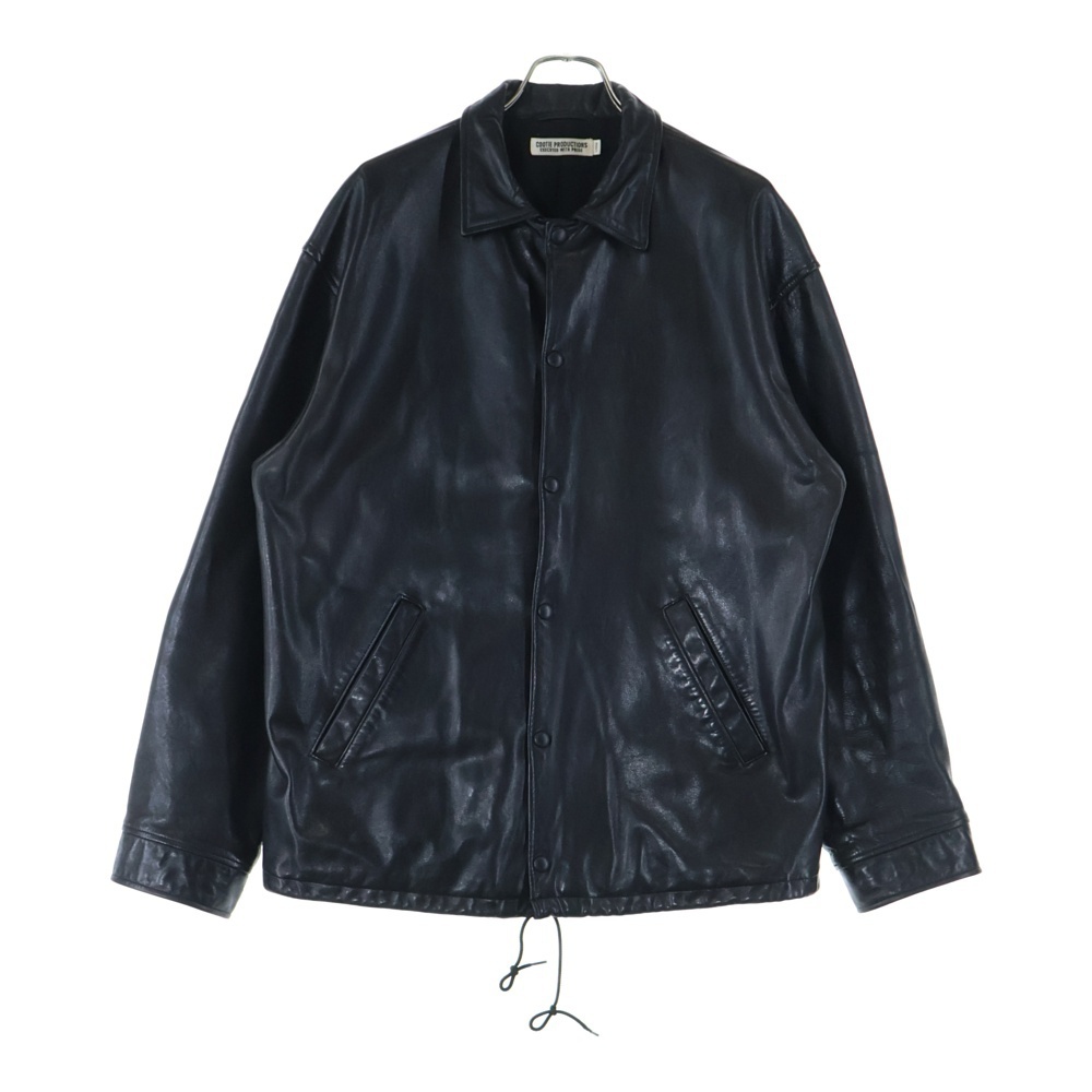 COOTIE PRODUCTIONS クーティー プロダクションズ LEATHER COACH JACKET レザーコーチジャケット ブラック拍卖