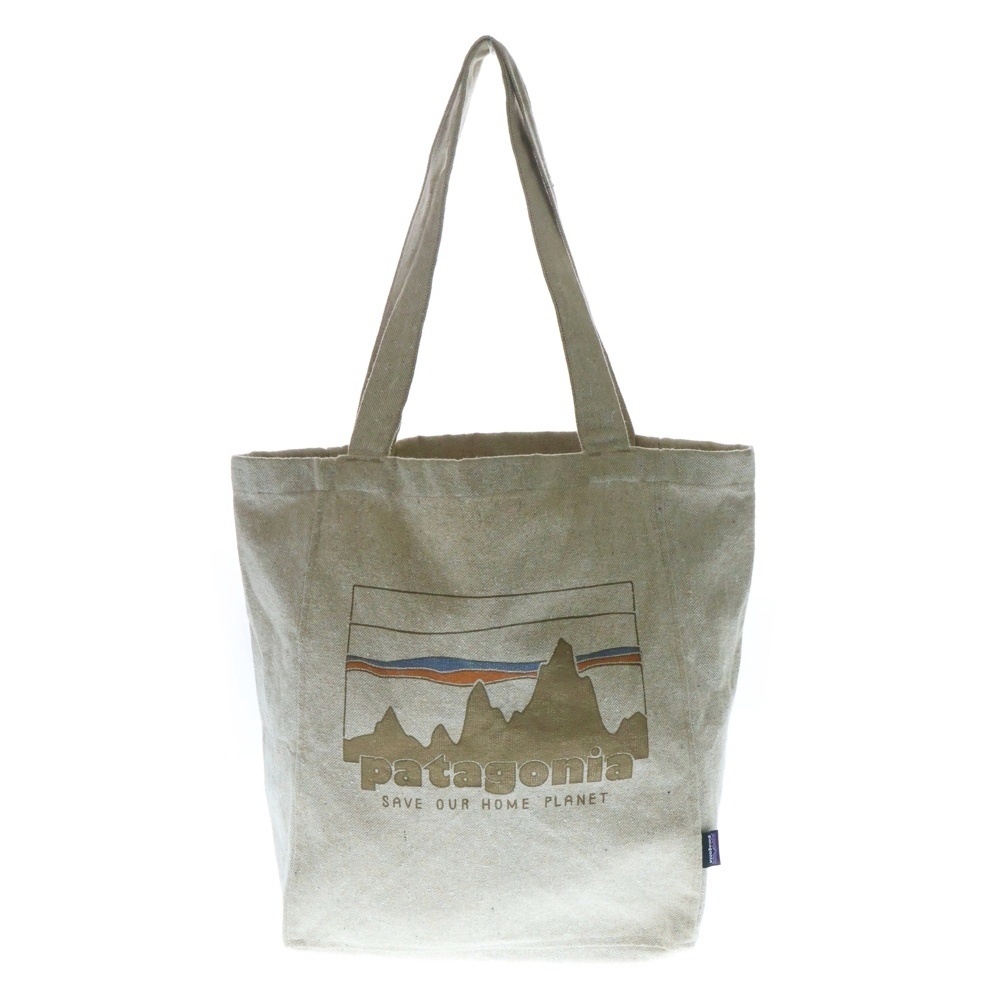 PATAGONIA パタゴニア TOTE BAG トートバッグ フロントロゴ ベージュ拍卖