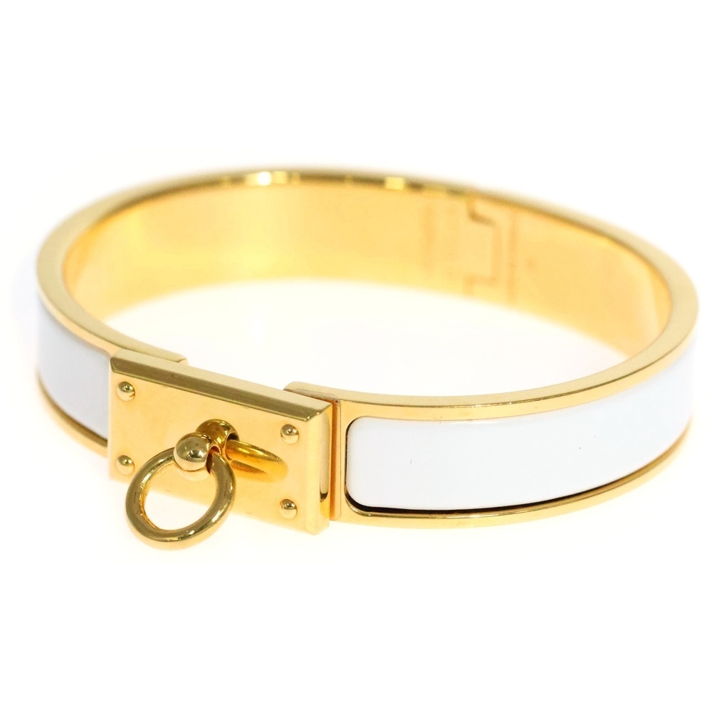 HERMES エルメス クリックアノー ブレスレット GP ゴールド/ホワイト レディース拍卖