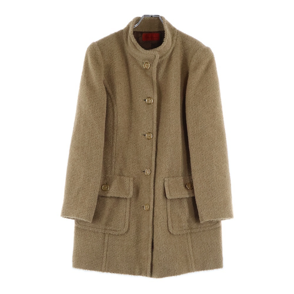 Roberta di camerino ロベルタ ディ カメリーノ 総柄裏地付ロゴボタンファーコート レディース キャメル レディース拍卖