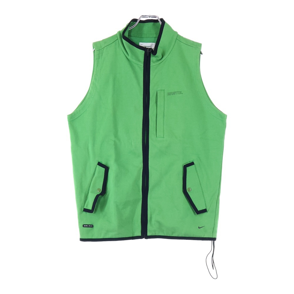エフシーアールビー/エフシーレアルブリストル ×NIKE ナイキ 胸ロゴ ジップアップスウェットベスト グリーン 190500拍卖