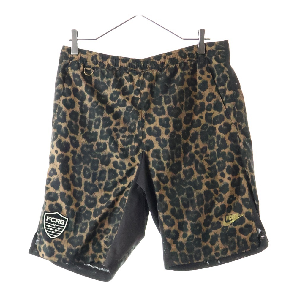 エフシーアールビー/エフシーレアルブリストル ×NIKE ナイキ ラバーロゴパッチ レオパード ハーフパンツ ショーツ ブラウン 396361拍卖