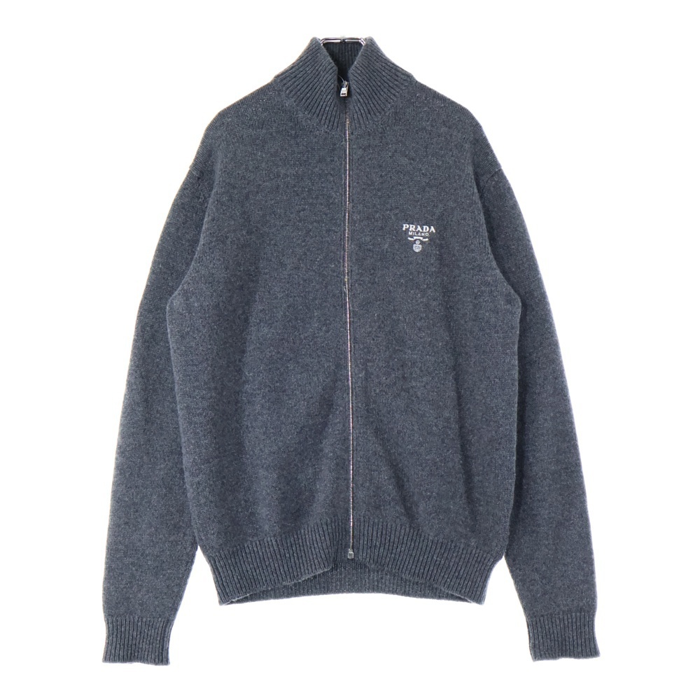 PRADA プラダ 23AW カシミヤ ジップニットカーディガン UMG245 S232 11LM グレー拍卖