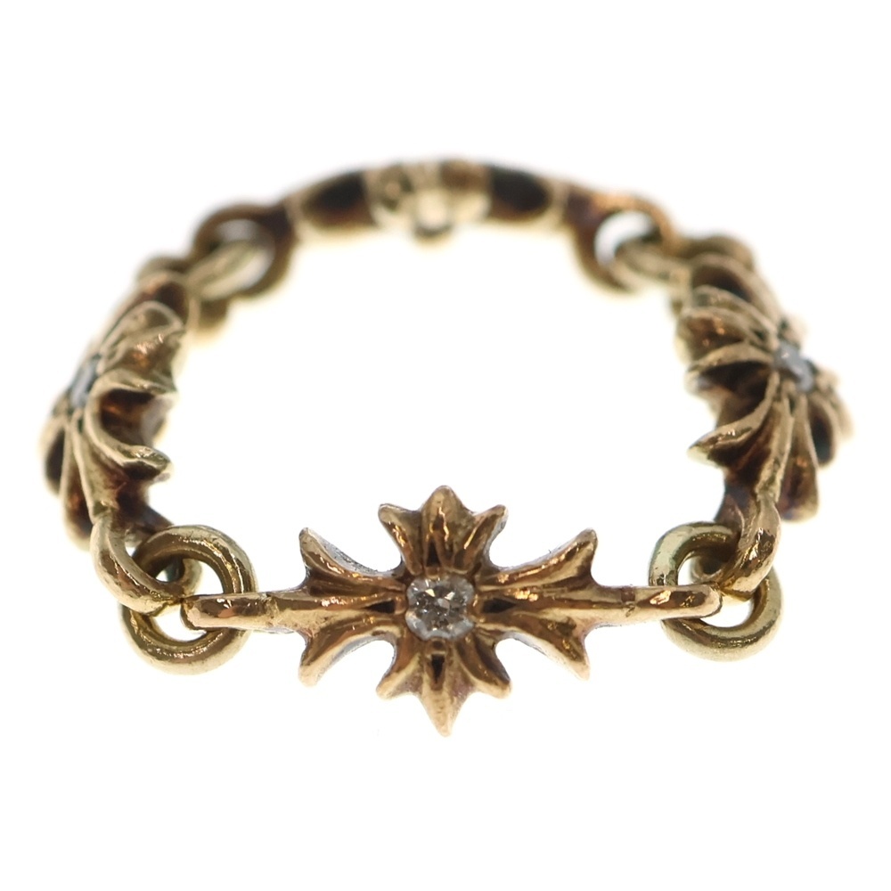 CHROME HEARTS クロムハーツ 22K RING TNY E CH PLS P/DIA タイニーE CHプラスリング PAVEダイヤ ゴールド BCA060拍卖