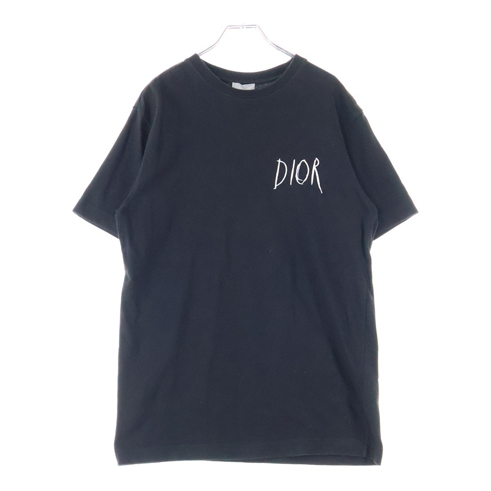DIOR ディオール 19AW× Raymond Pettibon ロゴ刺繍 クルーネック 半袖Tシャツ カットソー ブラック 943J602E0554拍卖