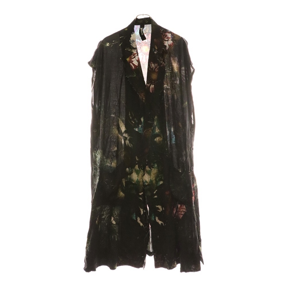 Ground Y グラウンドワイ 23SS 百花繚乱 フラワーロングブラウス ノースリーブシャツ ブラック GI-D03-209拍卖