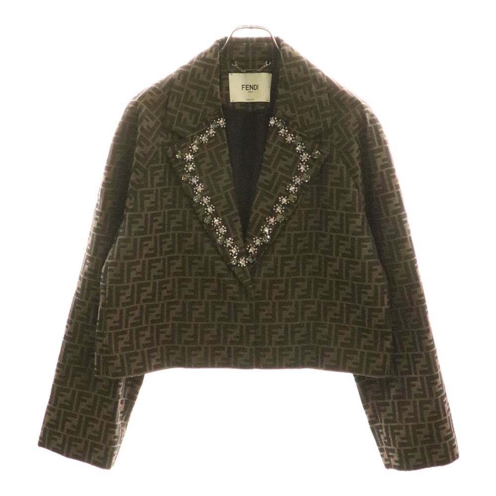FENDI フェンディ 23AWズッカ柄ジャケット FJ7461 A5W3 ブラウン レディース拍卖