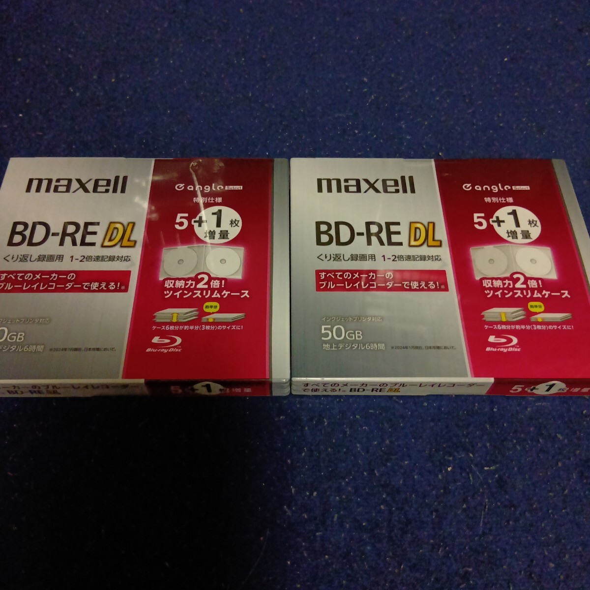 maxell BD-RE DL 50GB BEV50WPG6SE4 くり返し録画用1-2倍速 2セット12枚拍卖