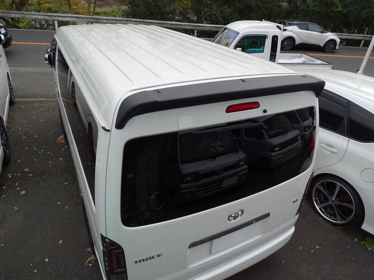 商品製造工場紹介動画付 未使用 ハイエース 200系 1型2型3型4型5型6型 ワイド専用 リアスポイラー 純正ルーフ マットブラック 艶消し黒塗装拍卖