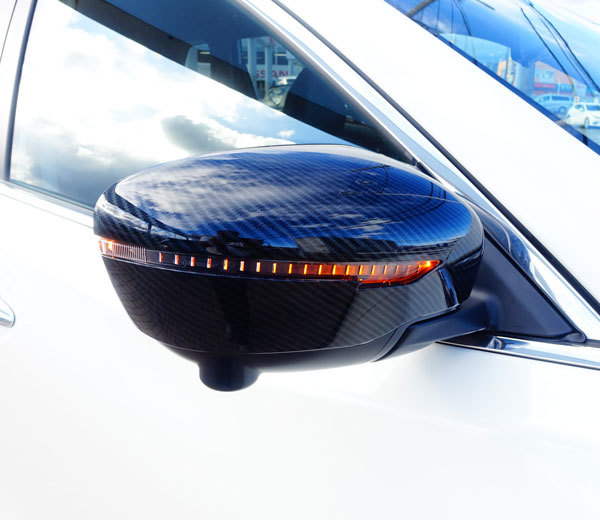 ※売り切り! 日産 ジューク F15系 後期型 専用設計 光沢 カーボン ドアミラーカバー 左右セット かんたん貼り付け!拍卖