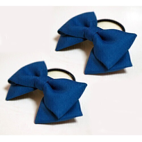 【送料無料】青 リボン ヘアゴム 2個 髪飾り コスプレ衣装小物 ハンドメイド ブルー シンプル 無地【即決】拍卖