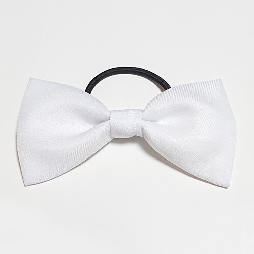 【送料無料】白色リボン ヘアゴム 髪飾り コスプレ衣装小物 ホワイト コミケ ハロウィン 仮装 クリスマス シンプル 無地【即決】拍卖