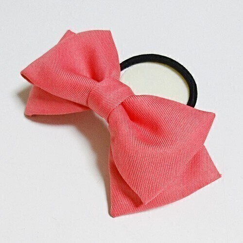 【送料無料】濃いピンク色リボン ヘアゴム 髪飾り コスプレ衣装小物 ハンドメイド ピンク コミケ ハロウィン シンプル 無地【即決】拍卖