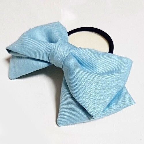 【送料無料】水色リボン ヘアゴム 髪飾り コスプレ衣装小物 ハンドメイド 不思議の国のアリス ハロウィン シンプル 無地【即決】拍卖