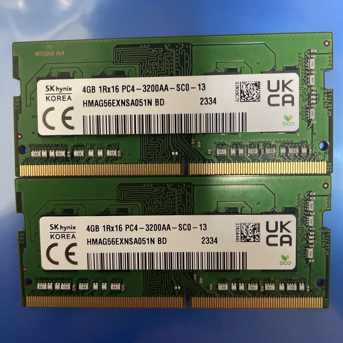 ノートパソコン用 SK hynix DDR4 PC4-3200AA 4GB 2枚セット 合計8GB 中古動作品 RAM-8拍卖