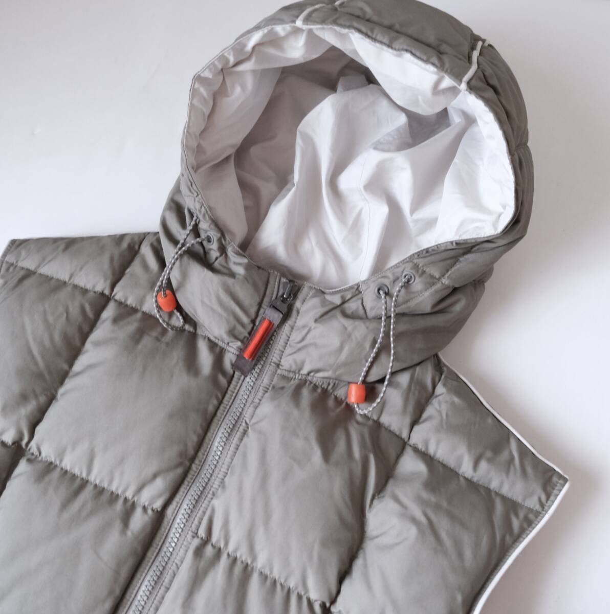 00s【 NIKE 】ナイキ キルティング フーデッド ダウンベスト / オリーブグレー系 / L / フード y2k拍卖