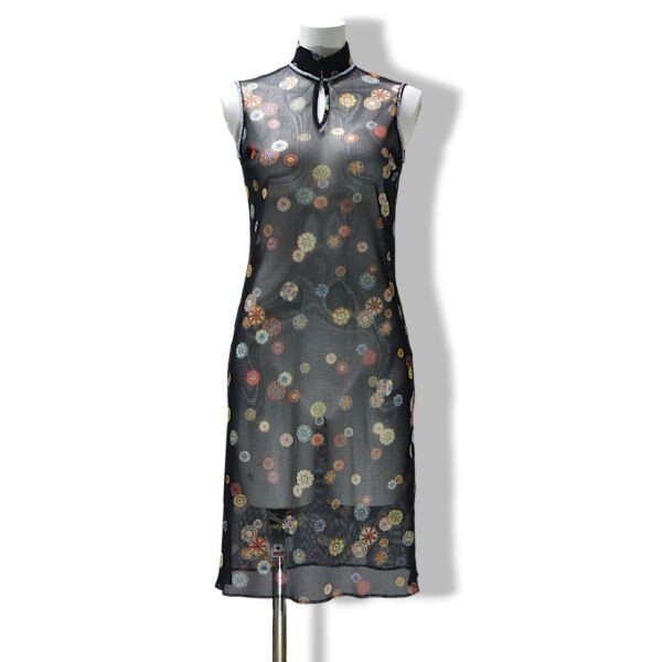 良品 ◆超レア◆ 国内正規品 VIVIENNE TAM ヴィヴィアンタム ビーズトリム パワーネット メッシュ チャイナ ワンピース 0 ブラック拍卖