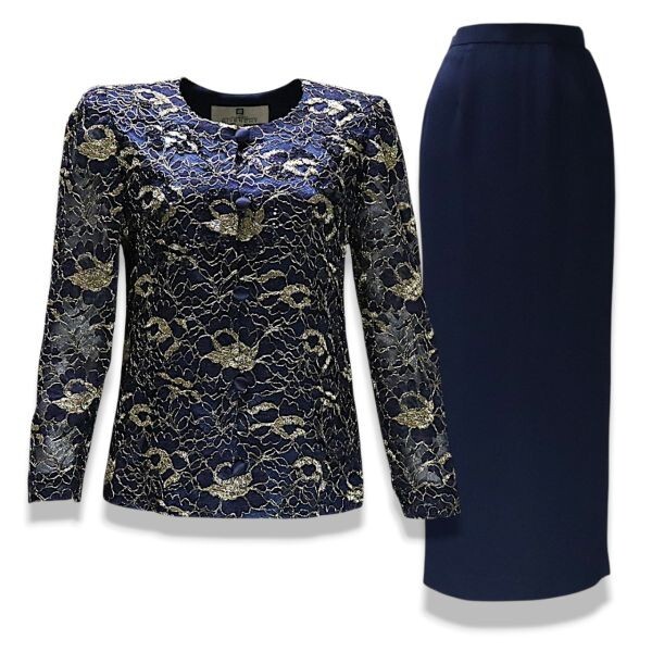 良品 ◆超レア◆ 正規品 Vintage GIVENCHY ジバンシィ スパンコール ビーズ 装飾 レース ジャケット ロング スカート セットアップ拍卖