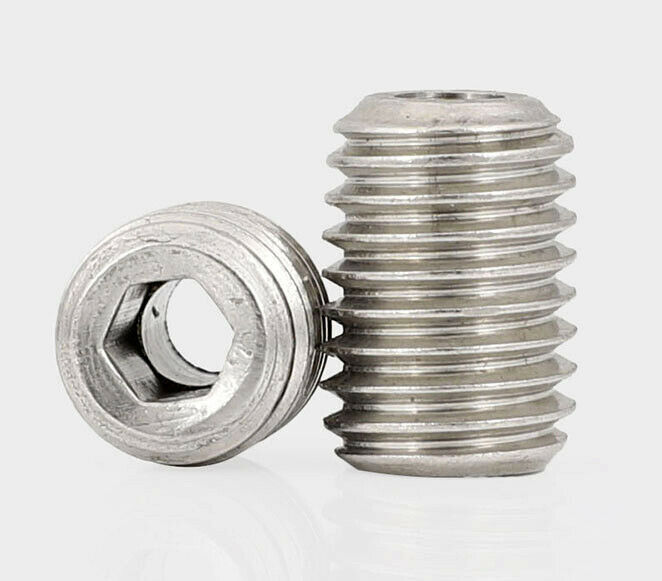 M6 x 1.0 長さ 8mm 穴径 3mm 2個入 六角穴付き中空頭無しボルト 304ステンレス鋼拍卖