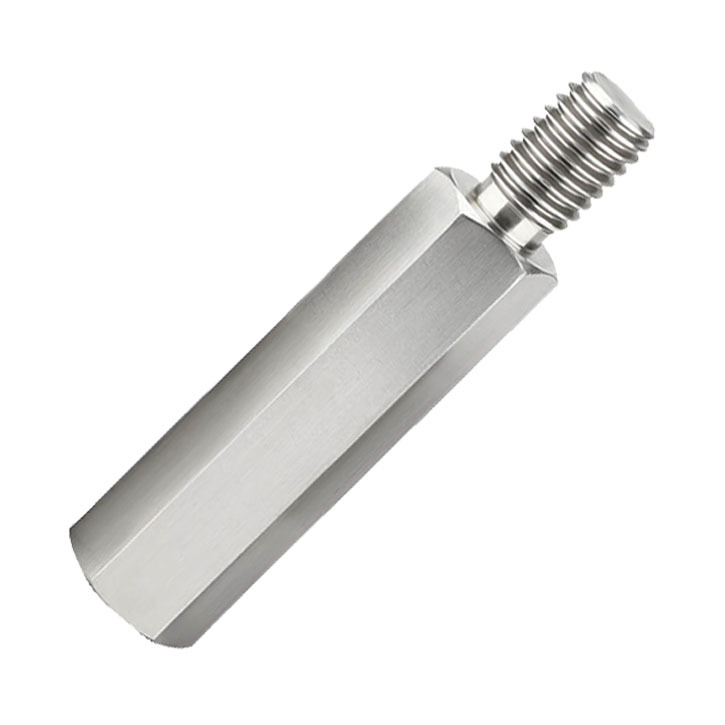 M6 x 1.0 雄ねじ 8mm 全長 43mm 304ステンレス鋼 雄雌 六角 カップリングナット ボルト 継手 2本入拍卖