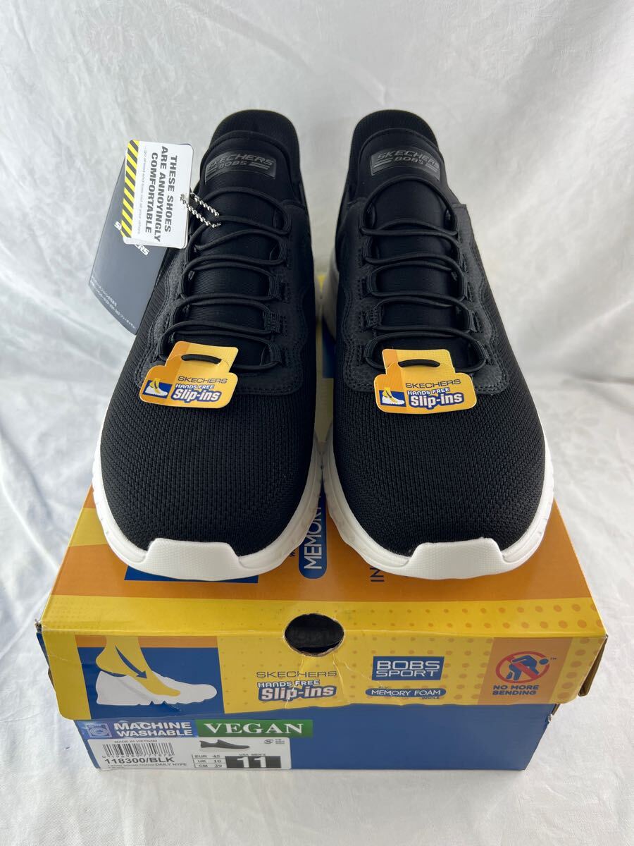 【新品未使用品】SKECHERS VEGAN スケッチャーズ HANDS FREE Slip-ins 黒 29cm 118300-BLK スリップオン スリップインズ メンズ拍卖