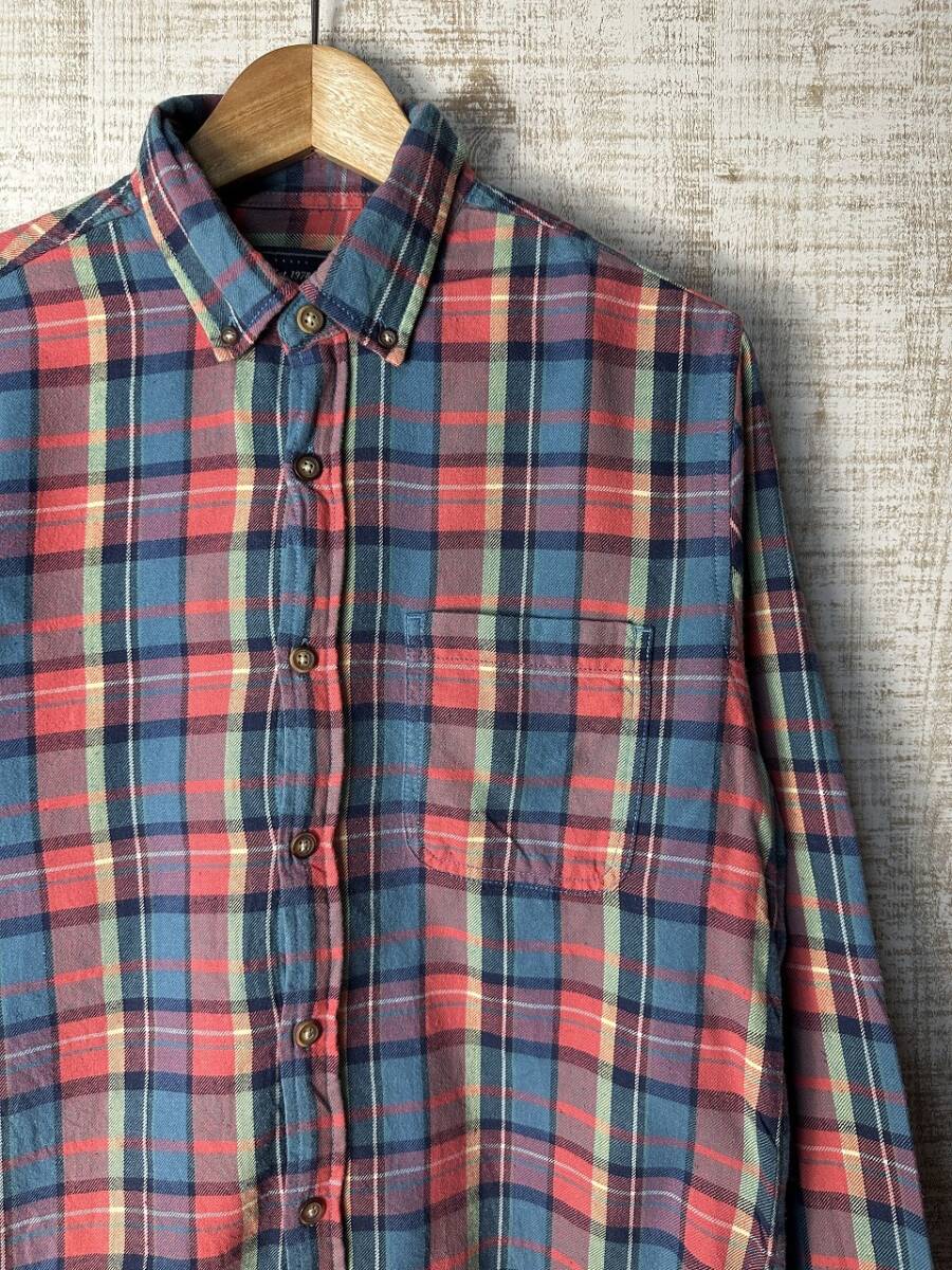 ☆US古着 TOPSHOP TOPMAN トップショップ ネルシャツ チェック柄 カラー 長袖シャツ ポケット ブルー青ピンク【M】コットン ◆5280◆拍卖