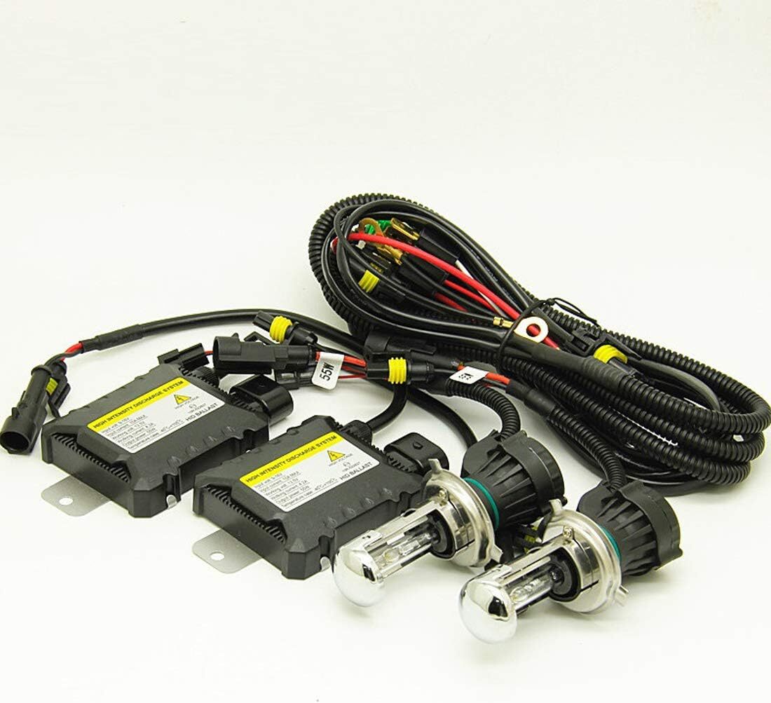55W H4 Hi/Lo 6000K キセノン HIDキット キセノン電球 ランプ デジタルバラスト 車のヘッドライト DC 12V拍卖