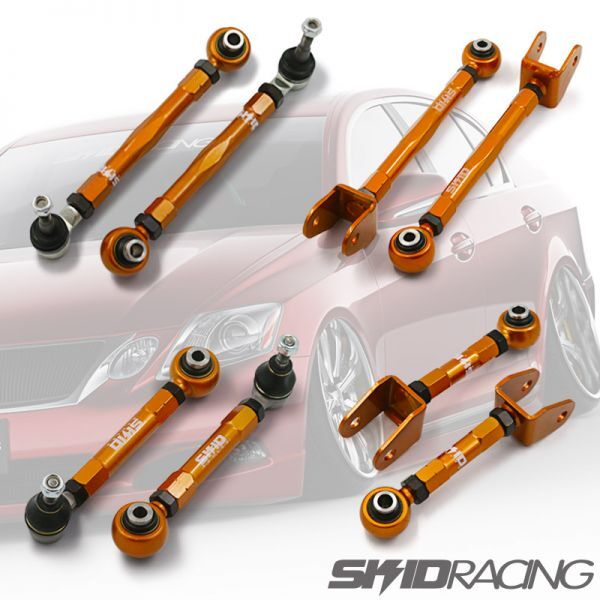 車検OK IS250 GS350 鬼キャン アーム 4点セット アッパーアーム リア GSE20 GRS191 スキッドレーシング SKID # :14-A1 14-A2 14-A3 13-A3拍卖