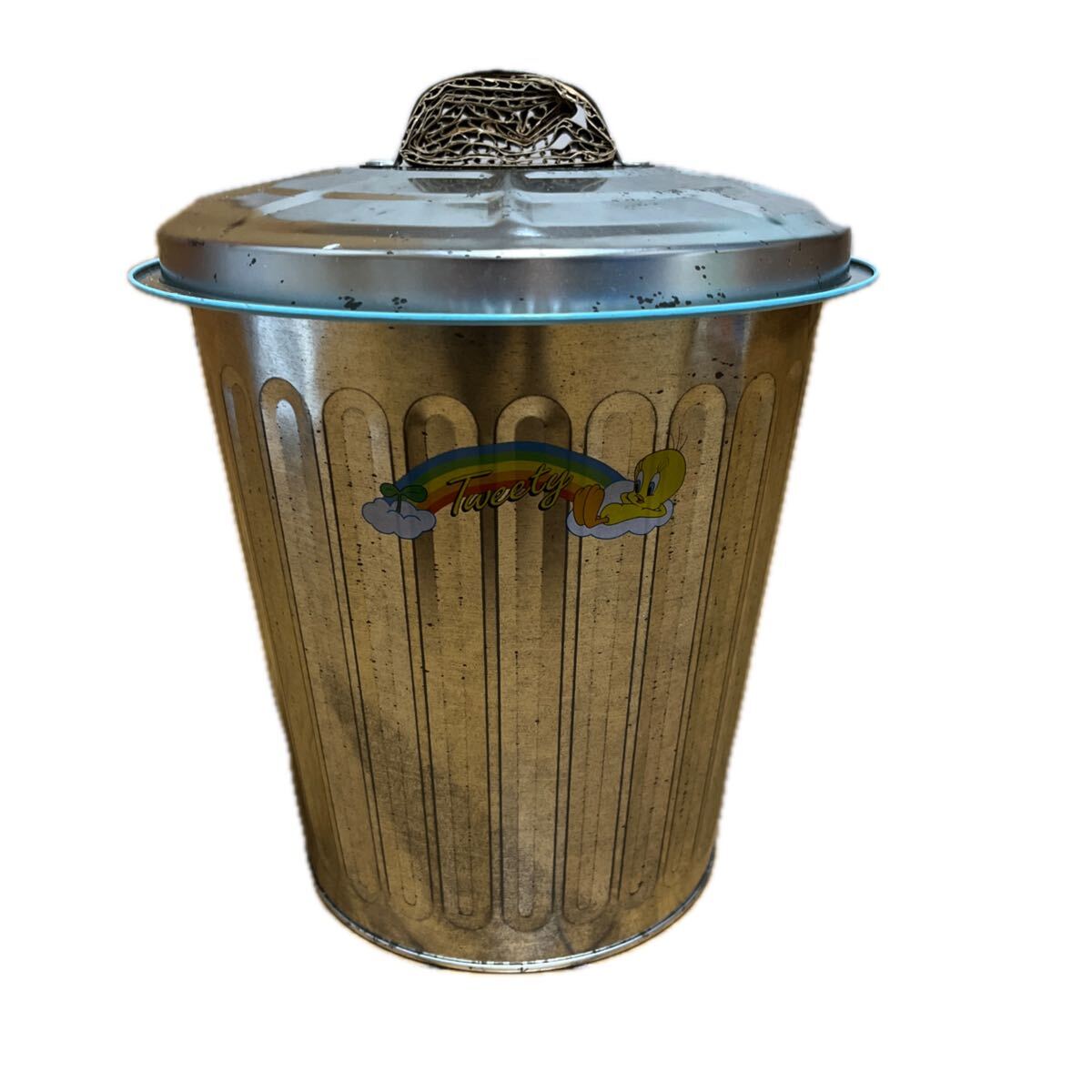 Tweety ガーデンバケツ ミスタードーナツ 未使用  アンティーク ブリキ缶 昭和レトロ拍卖