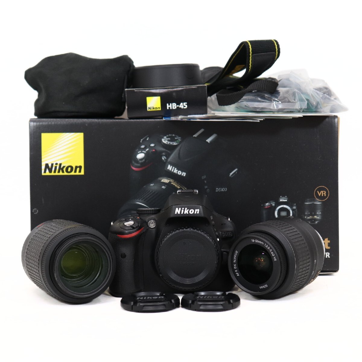 12751-O-100 美品 Nikon デジタル一眼レフカメラ D5100 レンズキット 18-55mm 3.5-5.6G 55-200mm 4-5.6G 中古拍卖