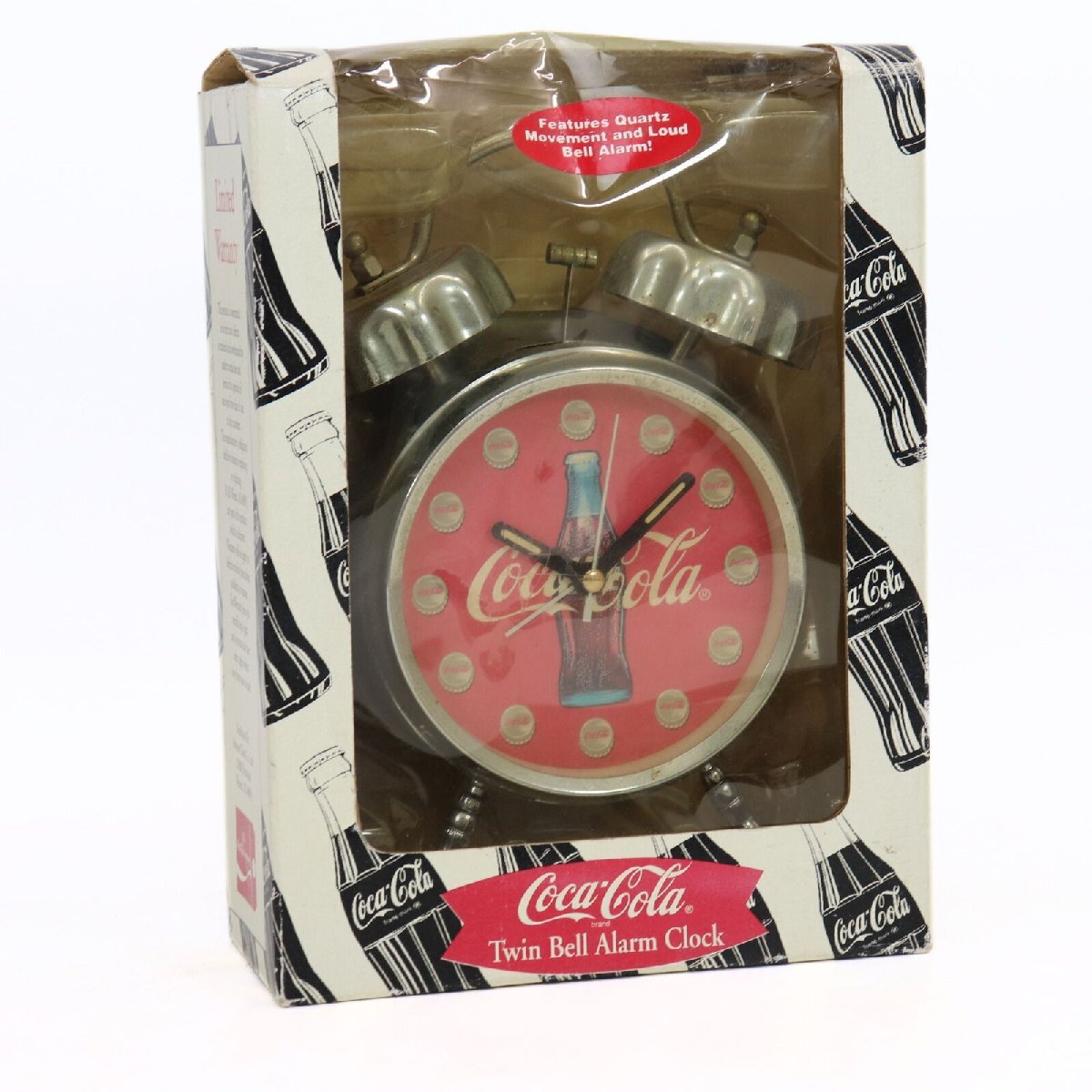 12773-O-60 Coca Cola コカ コーラ 置き時計 ツインベル 目覚まし時計 レトロ レア ヴィンテージ コレクション 希少 時計機能のみ動作拍卖