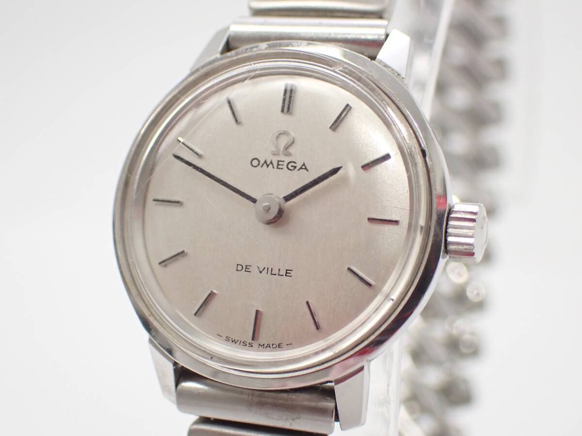 1円~☆OMEGA オメガ 手巻き レディース腕時計 De VILLE デビル シルバー文字盤 ラウンド アナログ 2針 アンティーク/T1774-6231.10/27拍卖