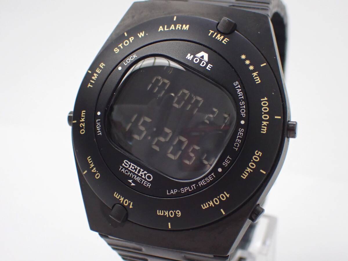 稼働品 1円~☆SEIKO セイコー QZ メンズ腕時計 ジウジアーロ デザイン A825-00H0 495/500 デジタル文字盤 ラウンド/T1127-38522拍卖