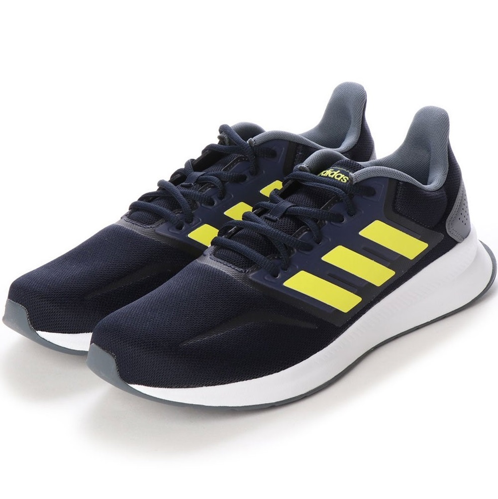 アディダス 27.5cm ファルコン M ネイビー イエロー FALCONRUN ジョギング ランニングシューズ拍卖