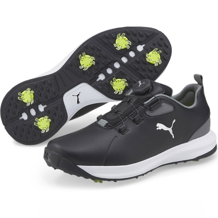 プーマ 26.5cm フュージョン FX ディスク ゴルフシューズ 定価14300円 ブラック FUSION FX DISC スパイクレス拍卖