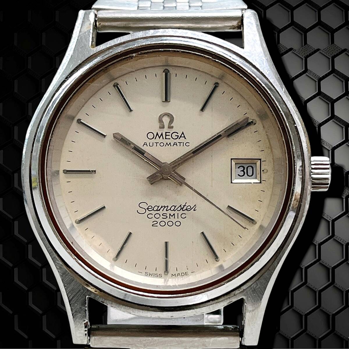 オメガ シーマスター コスミック 2000 自動巻き デイト ホワイトシルバー系文字盤 腕時計 拍卖