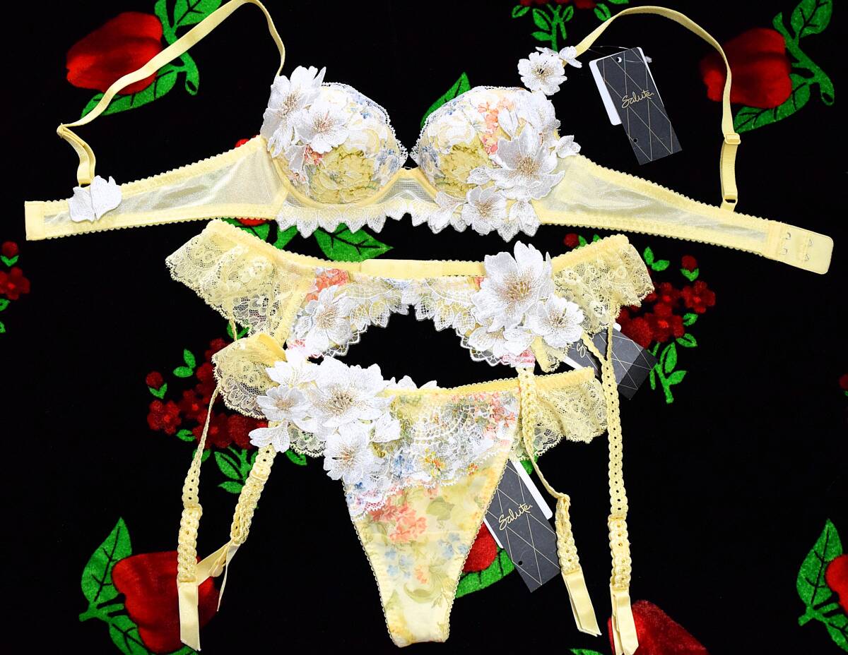 新品・タグ付き☆ワコール☆サルート☆01G・青春コメディ☆YE☆B65&ソングM&ガーターM拍卖