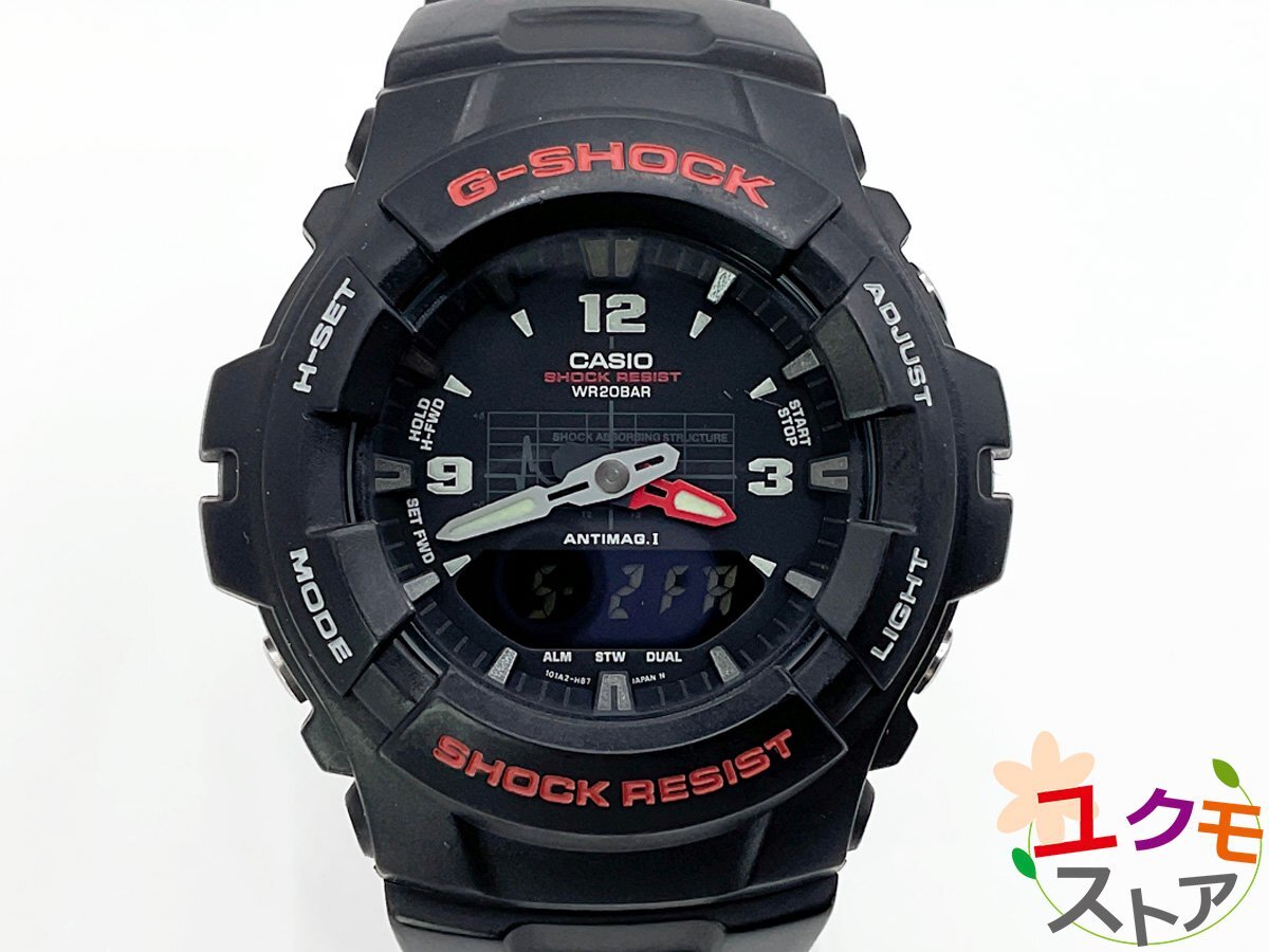 CASIO カシオ G-SHOCK G-100-1BMJF ブラック 黒×黒 G-100 メンズ腕時計 アナデジ 耐衝撃構造 200m防水 動作OK拍卖