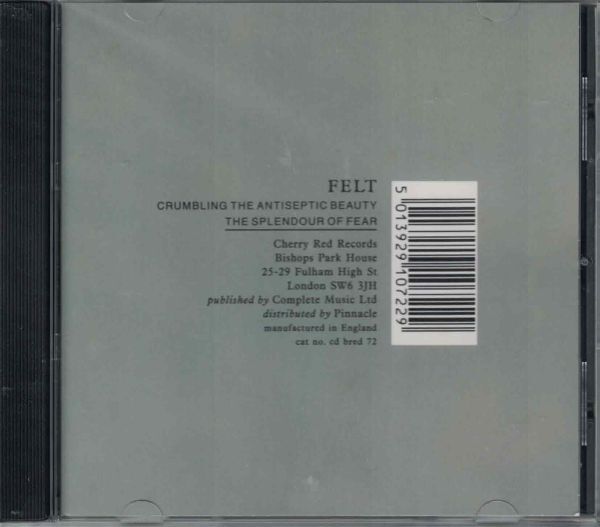 2in1CD◆フェルト FELT/ Crumbling The Antiseptic Beauty +The Splendour of Fear ★同梱歓迎!ケース新品!拍卖