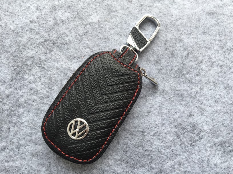 フォルクスワーゲン キーケース スマートキーケース 自動車 カラビナ付き キーホルダー 収納 キーカバー キーリング キーチェーン ブラック拍卖