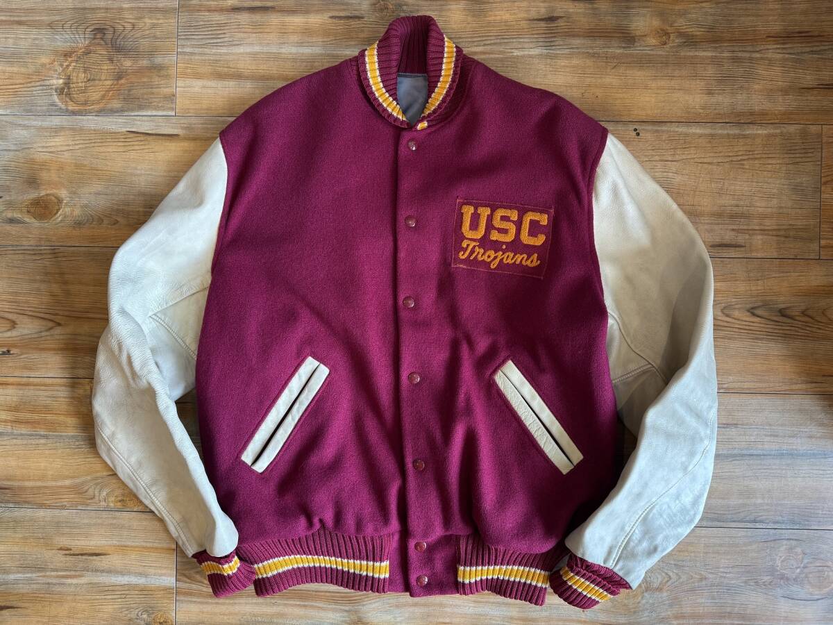 〇ALBION AWARD JACKET Official USC Trojans(MADE IN U.S.A.) / アルビオン・アワードジャケット・オフィシャル USC トロージャンズ拍卖